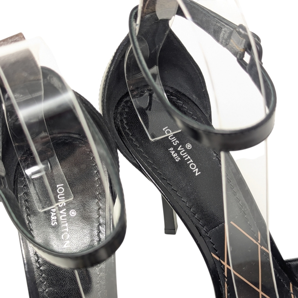 Louis Vuitton Monogram Gold & Silver Studded Dress Up Sandal Heels Size EU 38 - Picture 6 of 11